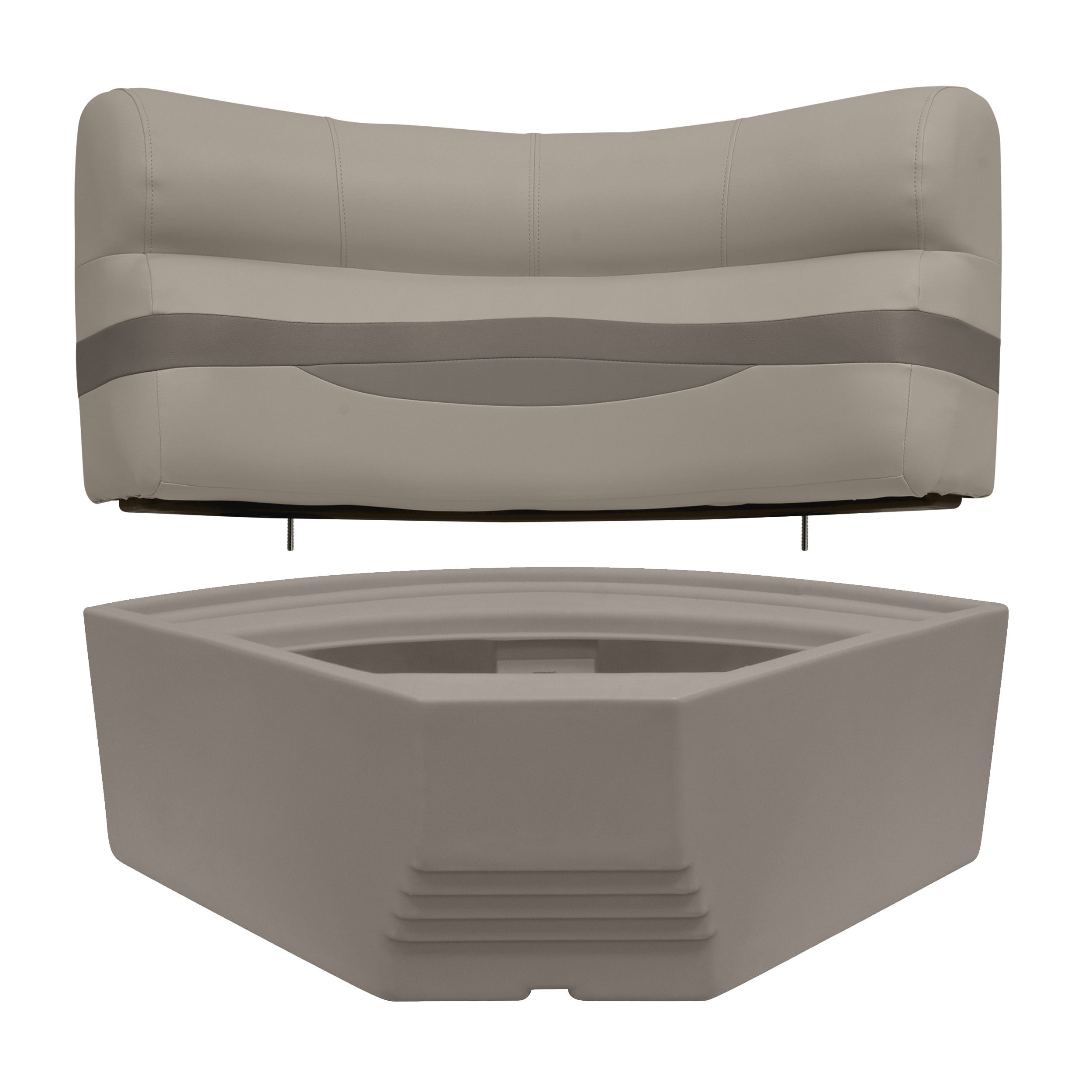 Wise BM11028-1749 Premier Series Pontoon 28" Radius Corner Cushion Set - Mocha Java / Mushroom / Cafe