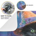 thumbnail image 2 of WOBOGO Cute Black Cat Kitchen Drying Mat Heat Resistant Drainage with Non-Slip Rubber Backing Hides Stains Super Absorbent Easy to Clean 16×18in, 2 of 8