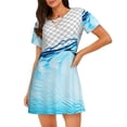 thumbnail image 1 of Easygdp Crystal Clear Water Splash Camisón de manga corta para mujer, informal, estampado, 1 of 6