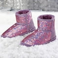thumbnail image 5 of Kushyshoo Girls Snow Boot Light Purple Sparkle Sequins Winter Boots Lightweight for Big Kids Size 2, 5 of 7