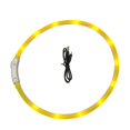 thumbnail image 2 of Collar de silicona para perro, recargable por USB, con luz LED de advertencia, ajustable y ajustable, para uso nocturno, amarillo, talla 13.78", 2 of 8