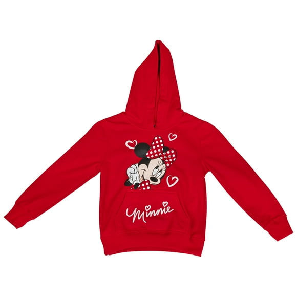 Disney Minnie Mouse Personnage et Cœurs Hoodie pour Jeunes - Très Grand