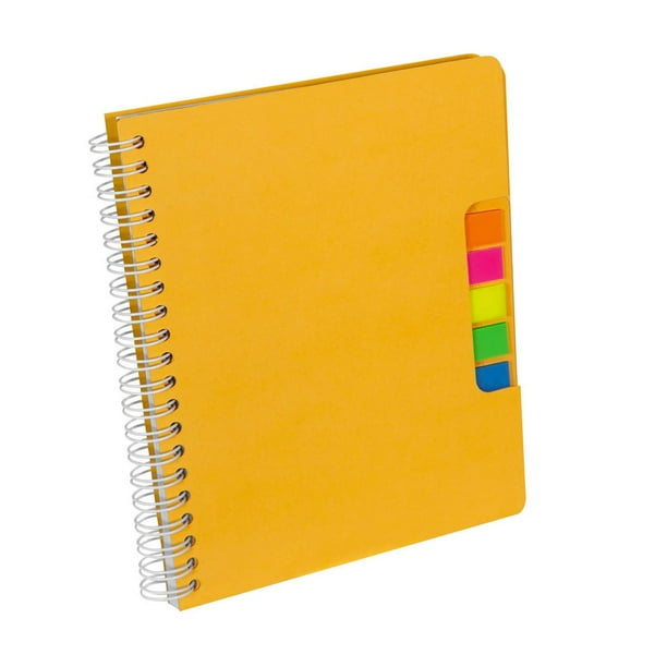 Paquete 80 piezas Libreta con 70 hojas de raya. Incluye banderillas adheribles amarillo 14 x 18