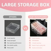 Three-Layer Folding Clear Press on Nails Storage Box with 30 Pcs Adhesive Double Sided Tape Large Transparent Acrylic Nail Display Box Artificial False Nail Box Organizer Fake Nail Case Boxes