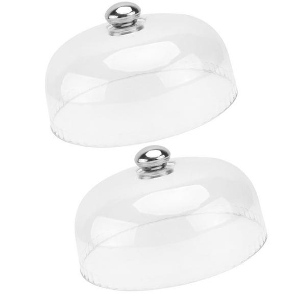 GAXIRE Clear Plastic Cake Dome Cover with Handle, 2 Pieces, Wide Use for Home, Bakery, Party, Food Storage