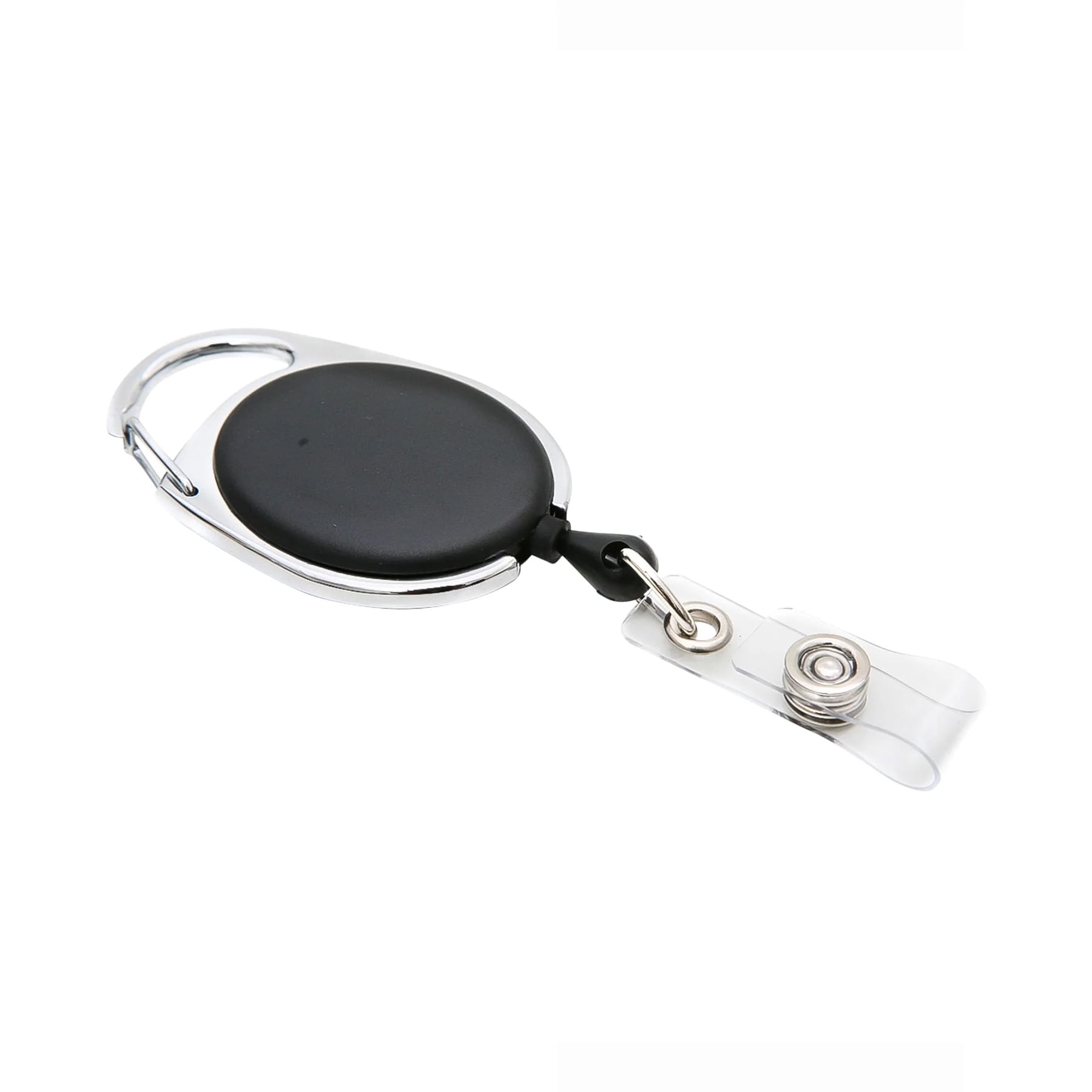 SICURIX Quick Clip Oval ID Badge Reel, Black, Pack of 6