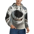 thumbnail image 2 of Naloa Smiling Polar Bear Men's Casual Hooded Collar Drawstring Hoodies Pullover Sweatshirts Casual Long Sleeve Shirts-4X-Large, 2 of 7