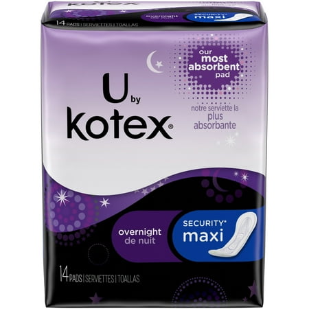U by Kotex Security Maxi Overnight Pads, Regular ...