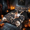 thumbnail image 4 of Homewish Halloween Sugar Skull King Bedding, Flower Butterfly King Bed in a Bag, Black Cream Orange, Black Reversible 7-Piece, 4 of 7