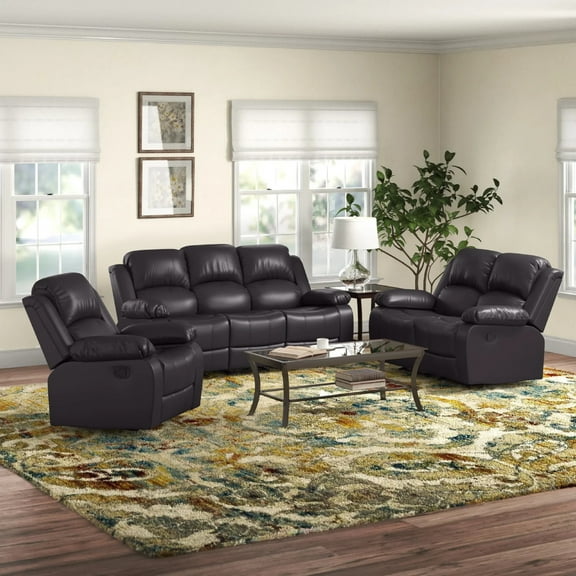 Analiese 3 Pieces Faux Leather Reclining Configurable Living Room Set