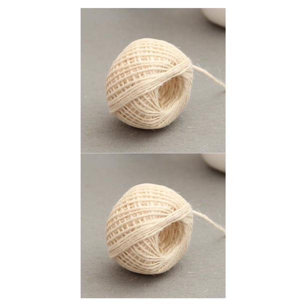 Toystoory Cuerdas de cinta de arpillera torcidas para banquete de fiesta, cuerdas de cordel para álbum de recortes, cuerda para envolver Beige 2Conjunto