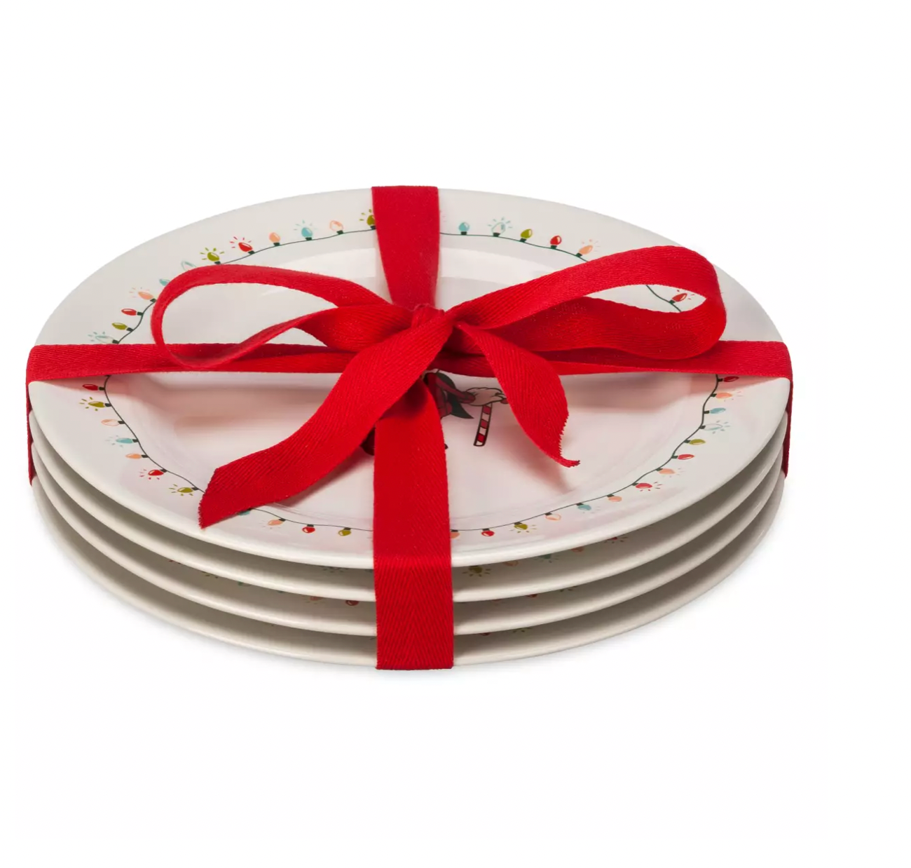 Disney String Lights Mickey Minnie Donald Goofy Christmas Plate Set of