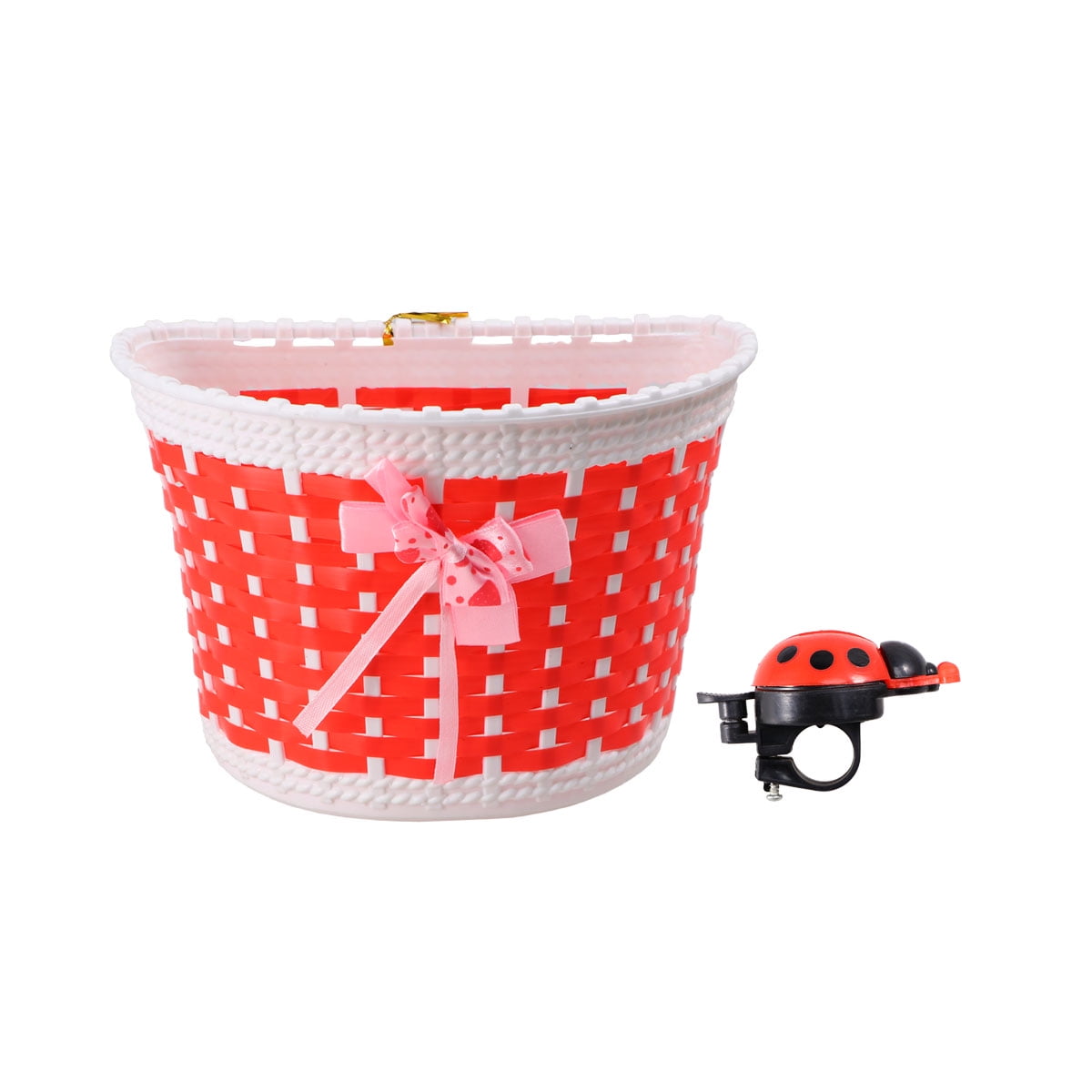 Scooter Basket Children Bike Basket Plastic Knitted Bow Knot Front