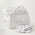 thumbnail image 2 of Dawn All-U-Need Bed-in-a-Bag Comforter Set, Full/Queen, 4-Piece Bedding Bundle with Reversible Comforter, Fitted Sheet and Pillowcase(s), White Seersucker, Velvety Soft Microfiber, 2 of 6