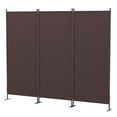 thumbnail image 5 of Jaxpety 3 Panel Room Divider 6 ft Tall Folding Privacy Screen Wall Partition for Home Office, Brown, 5 of 14