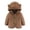 Coffee, variant on Jackets for Boy Baby Bear Ears Hooded Outerwear Zipper Warm Winter Coat Casual Wear