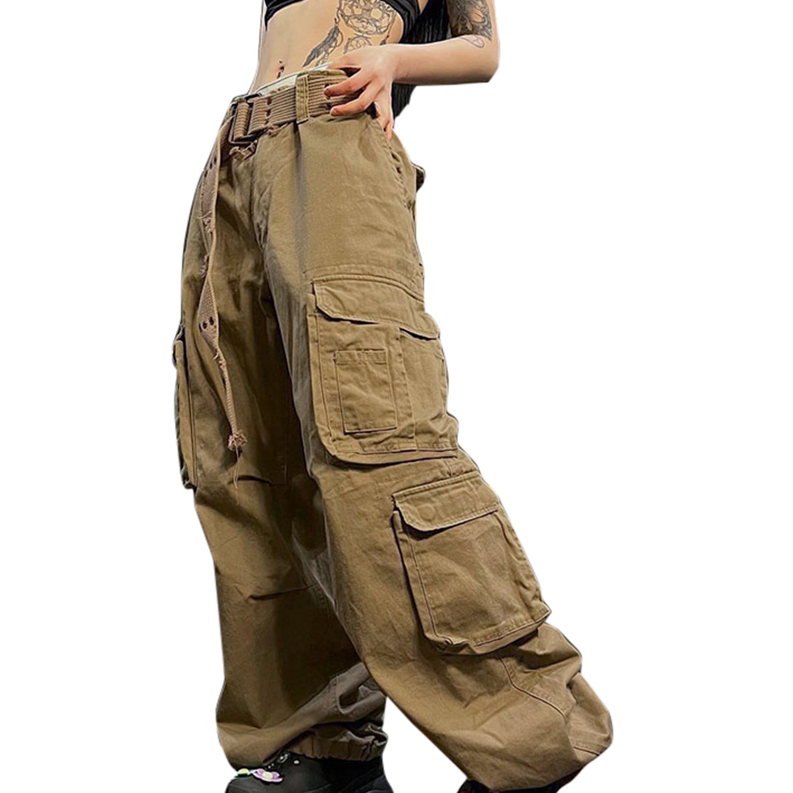 Womens Baggy Cargo Pants Streetwear Hop Joggers Sweatpants Drawstring  Casual Loose Wide Leg Trousers Jeans Business Casual Womens Pants 12 Short  - Walmart.com