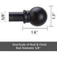 thumbnail image 6 of OZEA -Curtain Rods Set For Windows Decorative Matte Black Splicing Metal Curtain Rod, 6 of 6
