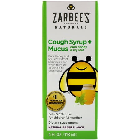 Zarbee's Naturals Children's Cough Syrup + Mucus Grape (Best Cough Medicine For Toddlers)