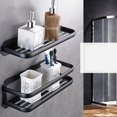thumbnail image 3 of Estantes De Pared En Pared Despensa Sa De Estar Dormitorio Cocina Entrada Estante De Almacenamiento -40cn / 50cm Negro-Doble Rollo-40cm Baoblaze Estante de baño montado en la pared, 3 of 8