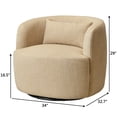 thumbnail image 6 of KINWELL Linen Blend Swivel Barrel Chair, No Assembly Upholstered 34" Wide Breathable Textured Weave Fabric Accent Chair for Living Room Office Lounge, Wheat, 6 of 14