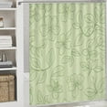 thumbnail image 5 of Bathroom Rugs and Shower Curtain Sets, Green Leaf Damask Pattern Printed on Shower Curtain and Liner Set, Suitable for Small Bathroom Gym Guest Bath, 72 x 72 inches, 5 of 8