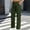 Army Green, variant on XPMWRP Women's High Waist Cargo Jeans Stretchy Wide Leg Denim Pants Casual Baggy Trousers with Pockets for All Seasons Army Green L