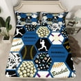 thumbnail image 2 of Castle Fairy Adults Female Men Baseball Gamer Twin Sheet Sets 3pcs,Abstract Honeycomb Hexagon Twin Fitted Sheet Microfiber,Sport Theme Breathable Flat Sheet,Microfiber Bedroom Decor, 2 of 7