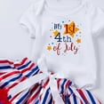 thumbnail image 4 of Staki American Independence Day Baby Look 4th of July Baby Girl Outfits First Independence Day Fly Sleeve Romper Stars Shorts Fourth of July Outfit 0-18M(Wine,6-12 Months), 4 of 4
