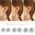 thumbnail image 4 of Suplight 925 Sterling Silver/Rose Gold Plated Simulated Diamond Black Cubic Zirconia Stud Earrings for Women Men, 4 of 10