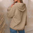 thumbnail image 4 of Women's Solid Color Quilted Pocket Hoodie Casual Pullover Tops for Fall Fashion, 4 of 6