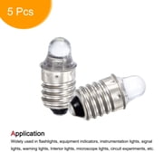 Uxcell 3V E10 White Light Mini LED Flashlight Bulbs 5 Count