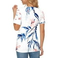 thumbnail image 5 of Floral Print Tops for Womens，Summer Womens Scooped Neck Tees Short Sleeve Shirts Loose Fitted Tunics Blouses Ultra Soft Textured Tops Lounge Breathable T-Shirts Running Cycling Workout Outfits, 5 of 6