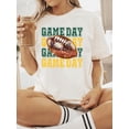 thumbnail image 3 of Game Day Green and Yellow Shirt for Women and Teens Girly Faux Glitter Football Tee Ivory Shirt Adult Medium, 3 of 4