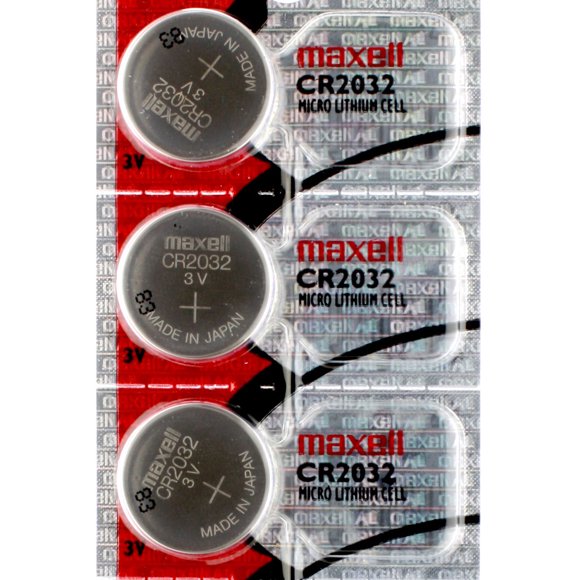 3 x Maxell CR2032 Batteries, Lithium Battery 2032