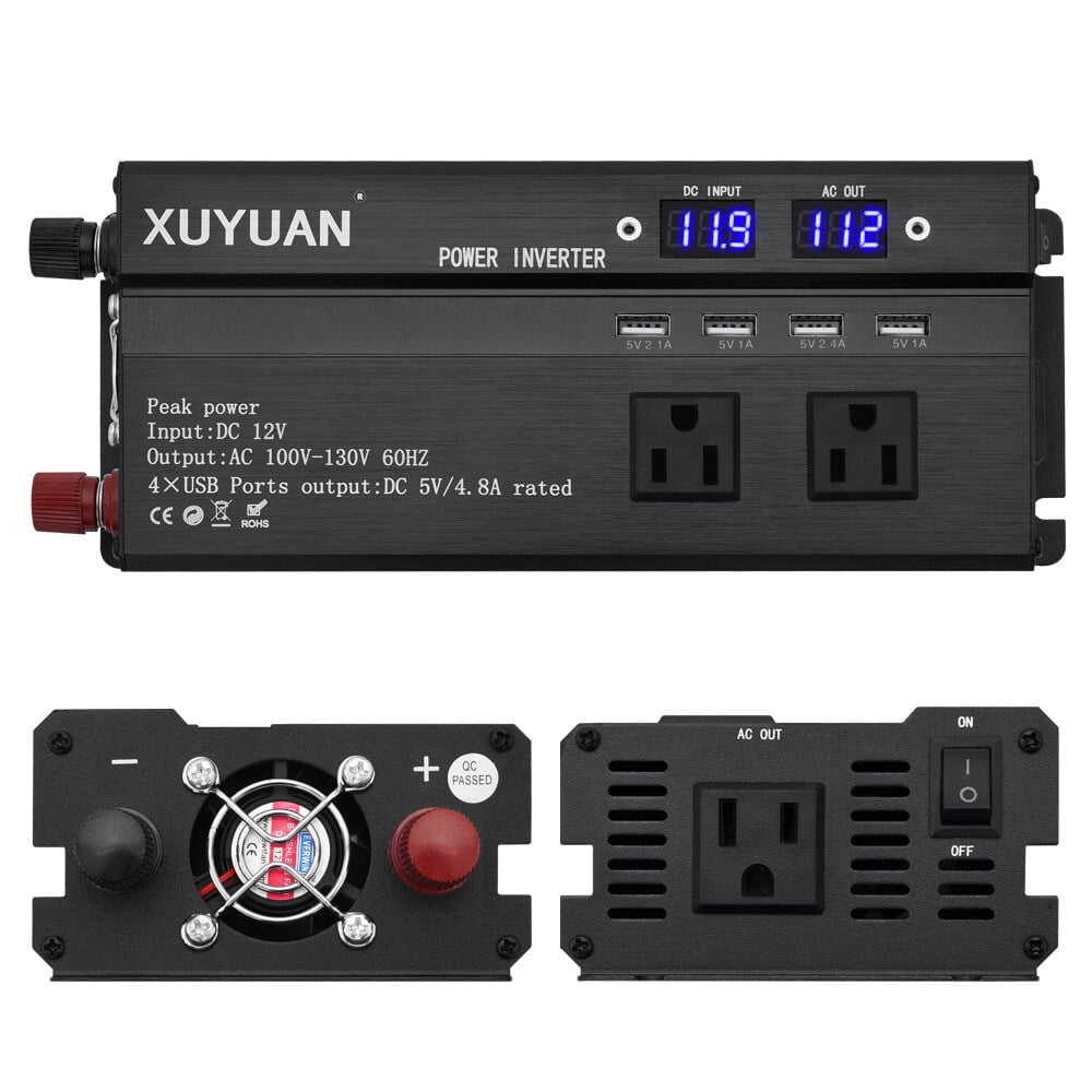 Car Inverter 3000W 4000W 5000W 12V/24V 110/220V DC to AC Power Inverter Dual Led Display Modified Sine Wave Power Voltage Transformer Converter