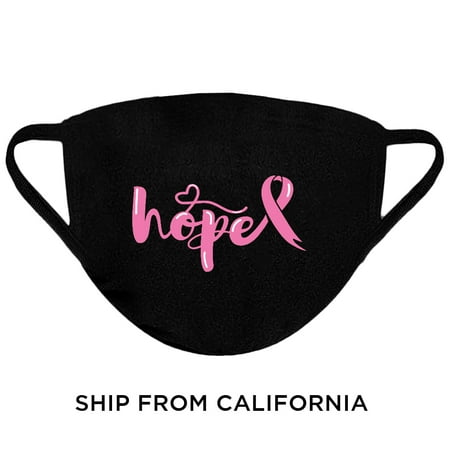 Hope Cancer Awareness Face Mask Pink Ribbon Adult Prints Washable Reusable Cloth Face Mask Nose and Mouth Mask 3 Layered Breathable Facial Cover Adult Protection Hope Cancer Awareness Face Mask