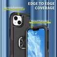 thumbnail image 3 of SaniMore for iPhone 14 Multi-Functional Case, 3-Layer Protection Magnetic Cover Support Car Mount & 360° Rotatable Metal Ring Kickstand Full Body Shockproof Protective Shell, Black, 3 of 10