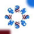 thumbnail image 5 of Independence Day Press on Nails Medium Square Fake Nails Patriotic Flag Patter False Nails Full Cover Glossy Stick on Nails Reusable Acrylic Nails for Women 4th of July Manicure Art, 5 of 7