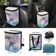 thumbnail image 4 of Renewold Dolphin Rainbow 15 PCS Car Seat Covers Set for Men Women, Soft Seat Protector Steering Wheel Cover Seat Belt Pads Trash Bin Sunglasses Pocket Rear View Mirror Protector Coasters Key Chain, 4 of 7