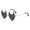 Black, variant on Sunglasses Womens UV Protection Evil Heart Rimless Funny Party Cute 2022 Blank Name Brand Fashion Sunglasses Black