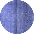 thumbnail image 1 of Ahgly Company Machine Washable Indoor Round Abstract Blue Modern Area Rugs, 5' Round, 1 of 4