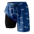 thumbnail image 2 of Womens Swim Shorts with Compresssion Liner 2026 Summer Casual Elastic Waist Leopard Print Board Shorts with Pockets Beachwear, 2 of 3