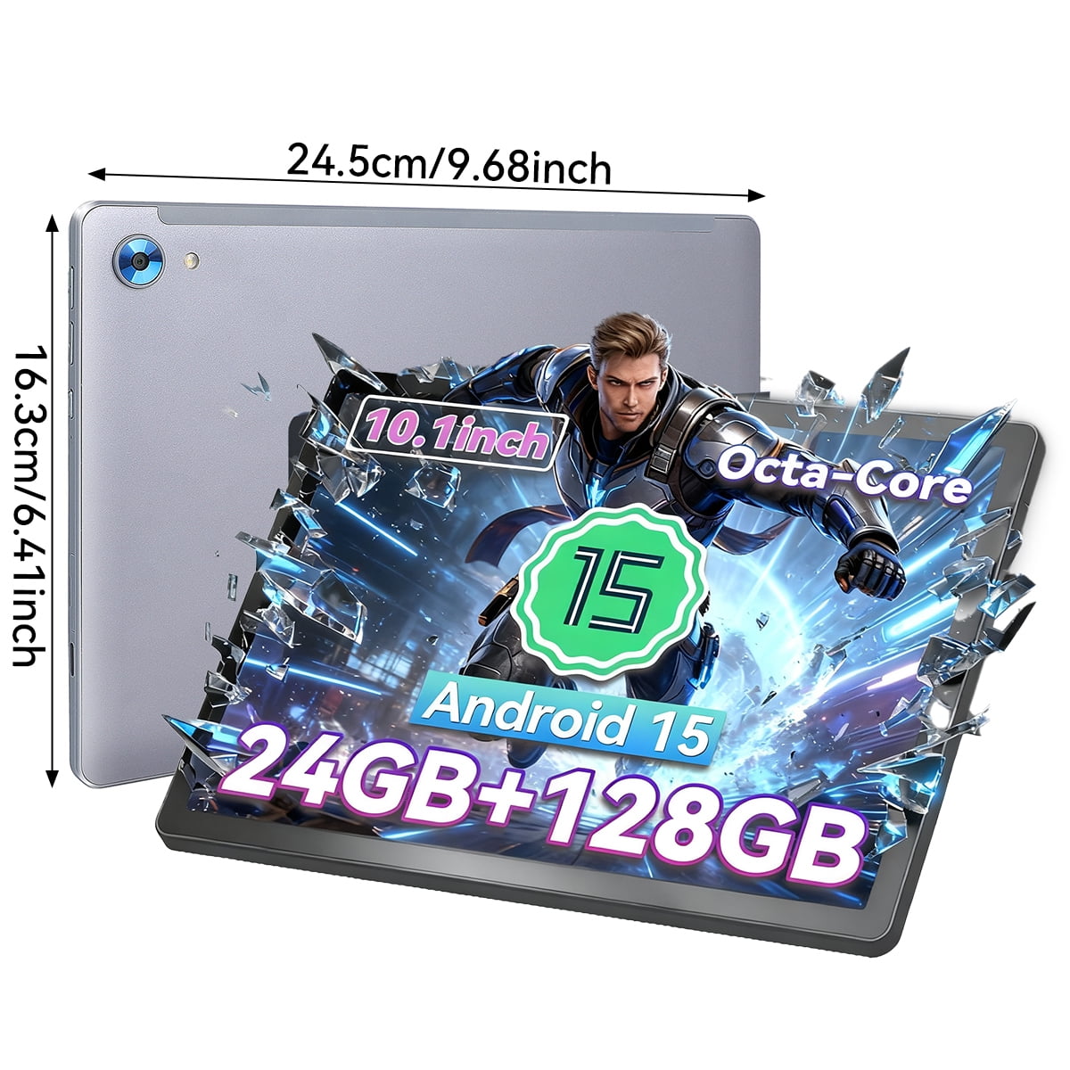 10inch Tablet Android 14 Tablet,Octa-core with 10GB+128GB Tablets, 5MP+8MP Camera,Widevine L1&NETFLIX Bluetooth 5.0 Tablet - Gray
