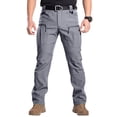 thumbnail image 2 of Domuza Cargo Pants for Men Relaxed Fit Waterproof Hiking Pants Ripstop Durable Construction Work Pants with Pockets Gray 3XL, 2 of 6
