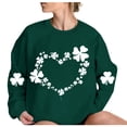 thumbnail image 4 of WREESH Womens Crewneck Sweatshirts St. Patrick's Day Sweatshirts Shamrocks Printed Graphic Sweatshirts Loose Fit Long Sleeved Tops Pullover Sweatshirts Green, 4 of 4