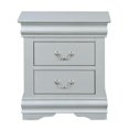 thumbnail image 3 of Tcbosik Contemporary Wooden Nightstand in Silver, 2-Drawer Storage Bedside Table, for Bedroom or Guest Room, No Assembly, 3 of 10