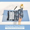 thumbnail image 5 of Cartoon Line Sharks 2 Pack Pencil Pouch for 3 Ring Binder Smooth Zipper Folders with Pockets Clear Window Pencil Case, 5 of 6