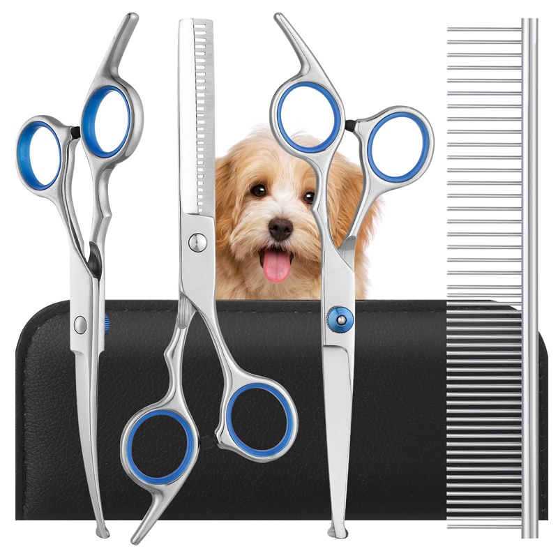 Prdigy 4PCS Dog Grooming Scissors with Safety Round Tip, Stainless