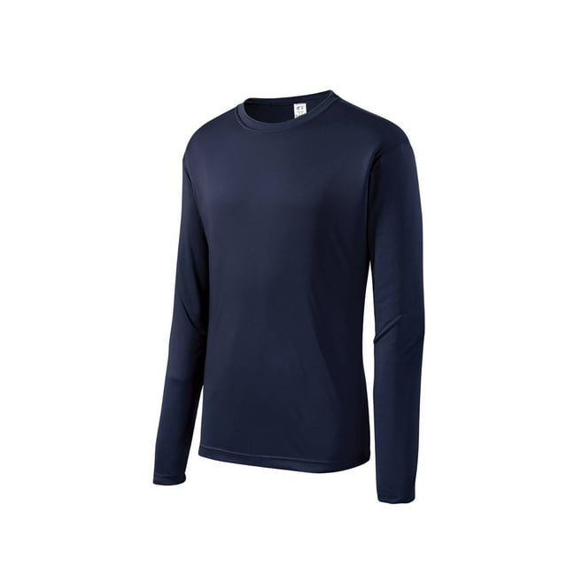 Gravity Threads Mens Long-Sleeve Moisture WickenIng Shirt - True Navy - Medium